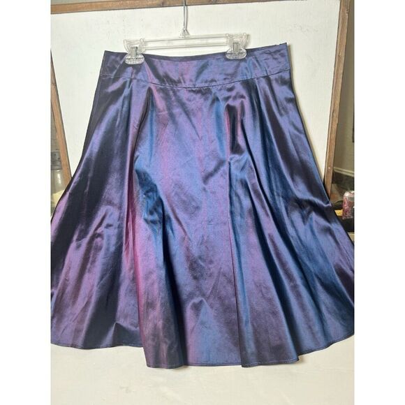 Banana Republic Silk Skirt Womens 6 Purple Iridescent Fairy Whimsygoth Formal. - Picture 1 of 7